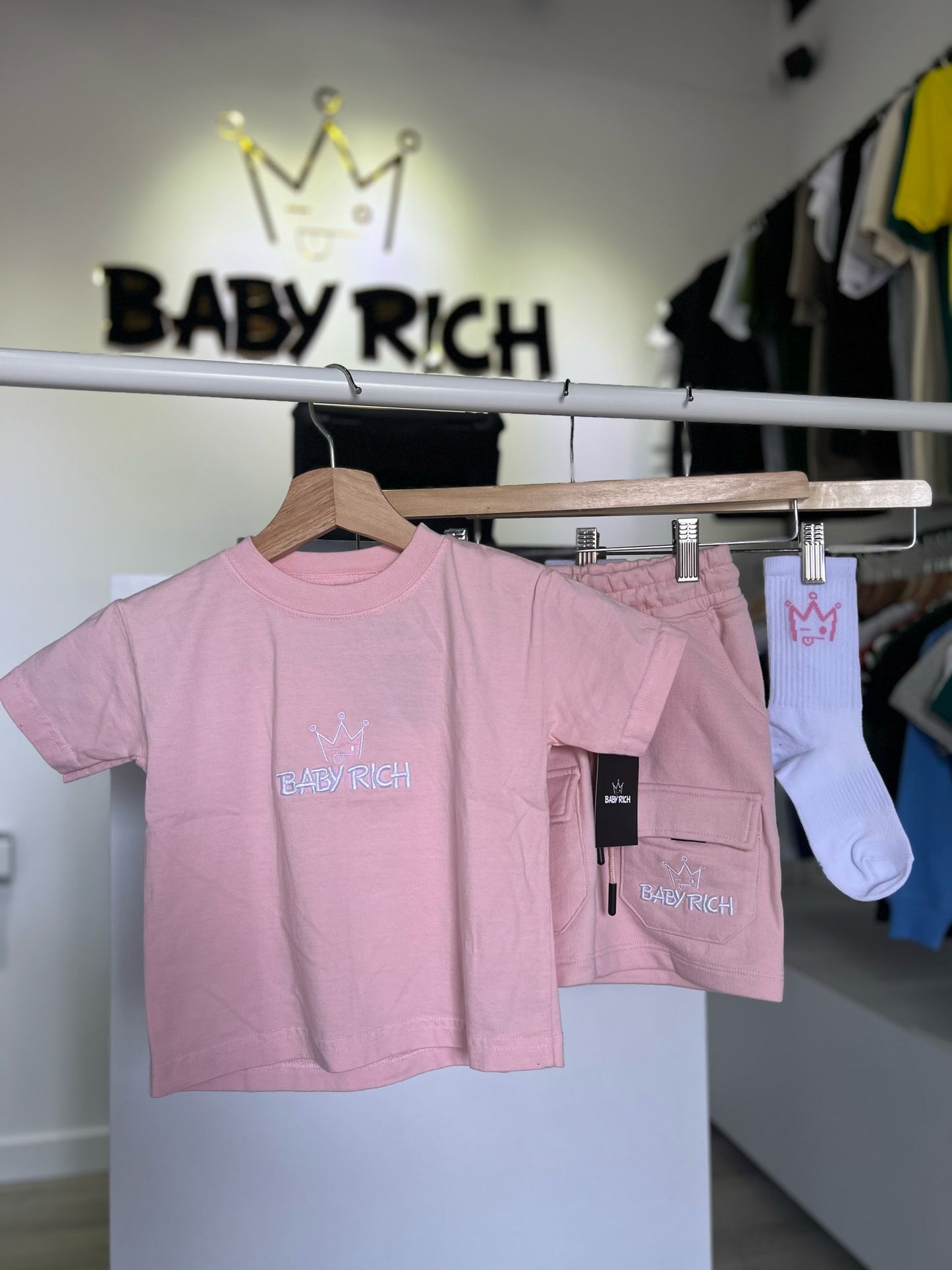 BABY RICH PINK AND WHITE SET