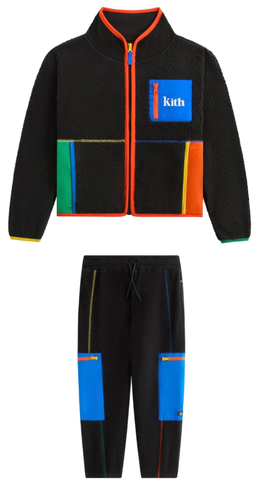 KITH COLOR BLOCK FULL ZIP AND CARGO PANT SET